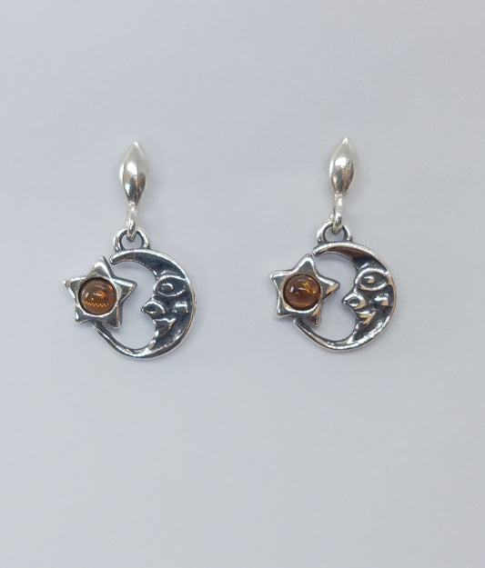 ARETES LUNA COGNAC