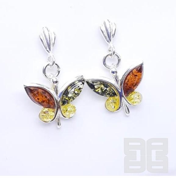 ARETES BUTTERFLY Y PLATA